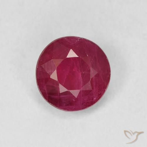 0.79ct 天然 深红色 红宝石, 圆形的, VS-SI