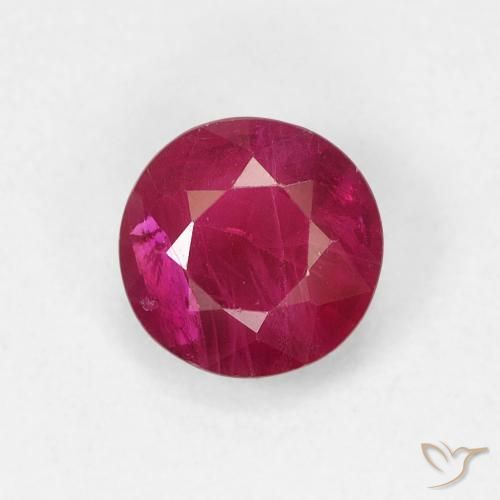 0.76ct 天然 暗红色 红宝石, 圆形的, VS-SI