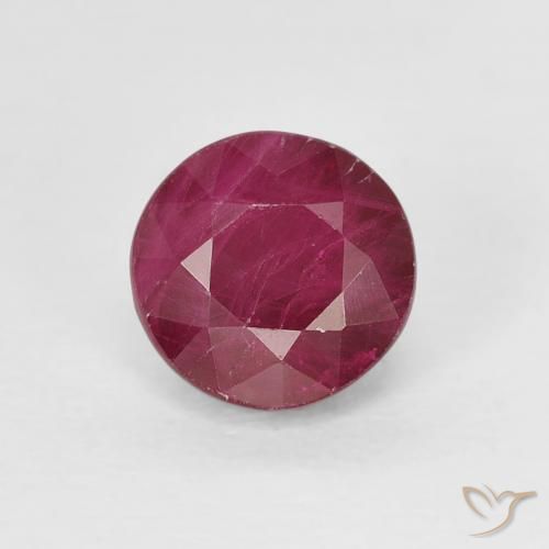 1.02ct 天然 暗红色 红宝石, 圆形的, VS-SI