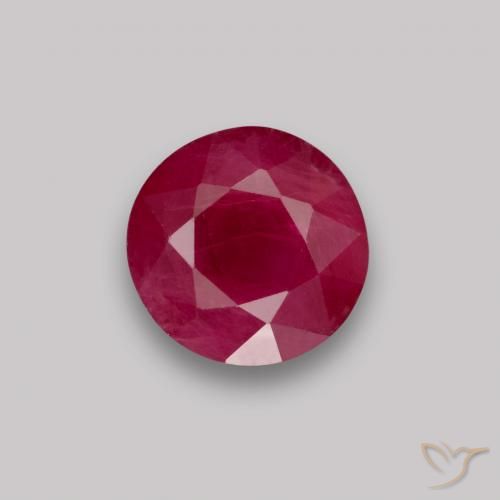 0.94ct 天然 深红色 红宝石, 圆形的, VS-SI