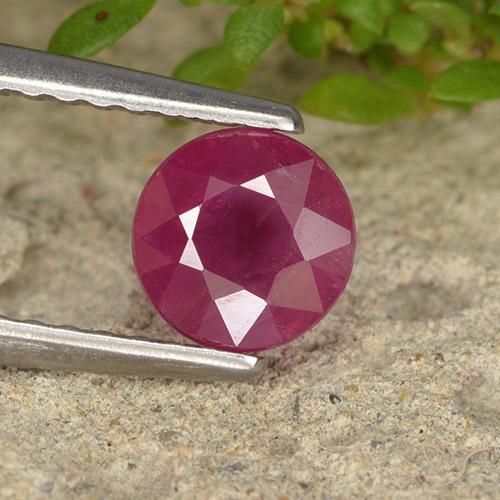 0.84ct 天然 中红 红宝石, 圆形的, VS-SI