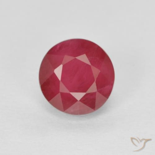 0.96ct 天然 深红色 红宝石, 圆形的, VS-SI