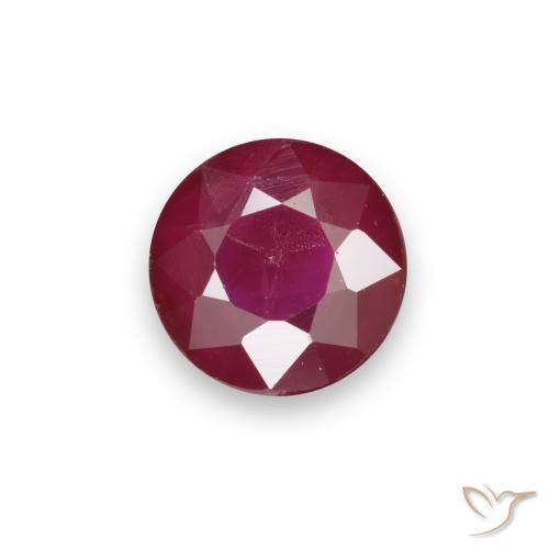 0.97ct 天然 深红色 红宝石, 圆形的, VS-SI