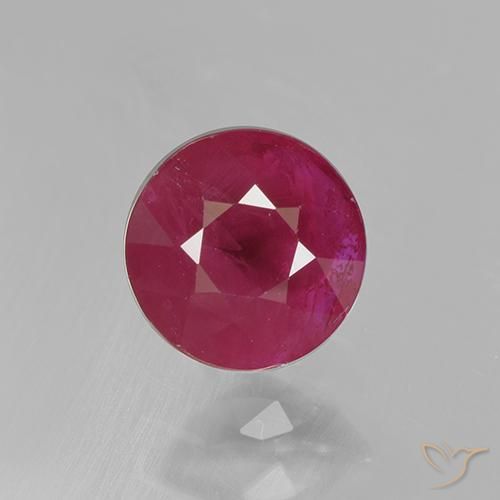 0.96ct 天然 中红 红宝石, 圆形的, VS-SI