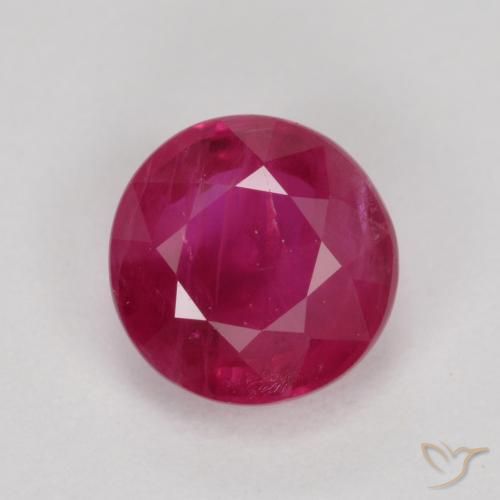 0.80ct 天然 红粉色 红宝石, 圆形的, VS-SI
