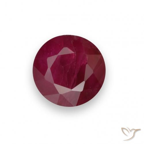 0.75ct 天然 暗红色 红宝石, 圆形的, VS-SI
