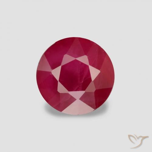 0.87ct 天然 深红色 红宝石, 圆形的, VS-SI