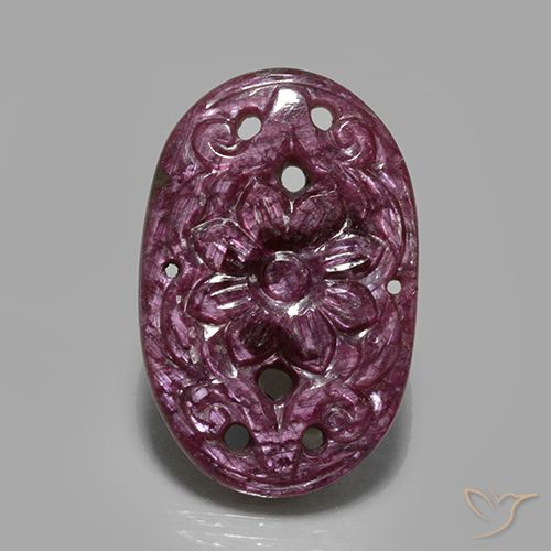 23.57ct 天然 中深紫色 红宝石, 椭圆形, 不透明