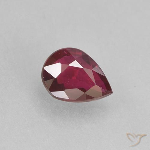0.31ct 天然 深红色 红宝石, 梨形, VS-SI