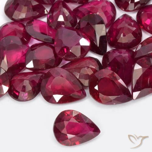 0.34ct 天然 中红 红宝石, 梨形, VS-SI