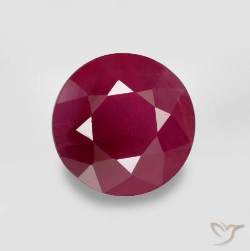 0.77ct 天然 深红色 红宝石, 圆形的, VS-SI