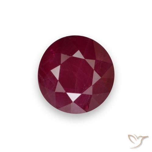 0.96ct 天然 深红色 红宝石, 圆形的, VS-SI