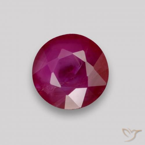 0.89ct 天然 深红色 红宝石, 圆形的, VS-SI