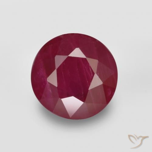 0.88ct 天然 酒红色 红宝石, 圆形的, VS-SI