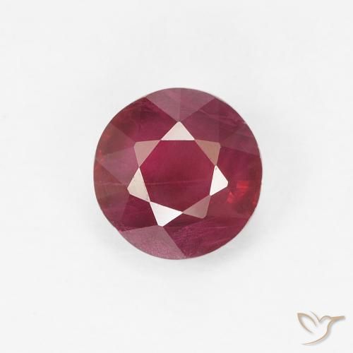 0.84ct 天然 暗红色 红宝石, 圆形的, VS-SI