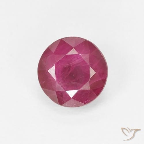1.00ct 天然 明亮的葡萄 红宝石, 圆形的, VS-SI