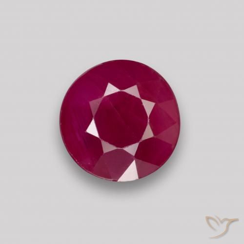 0.87ct 天然 酒红色 红宝石, 圆形的, VS-SI