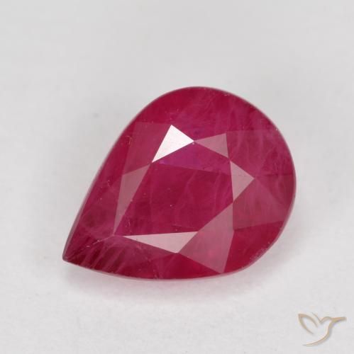 1.04ct 天然 中红 红宝石, 梨形, VS-SI