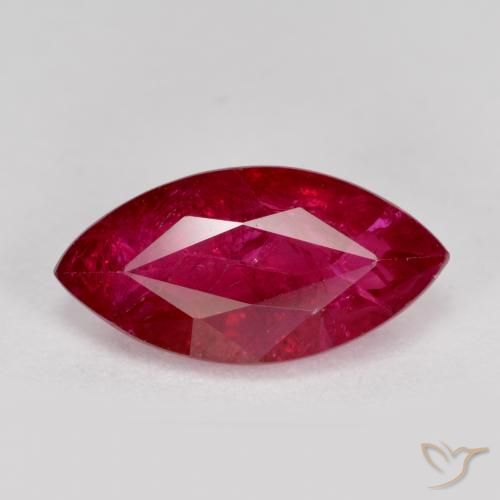 1.82ct 天然 深红粉色 红宝石, 榄尖形, SI