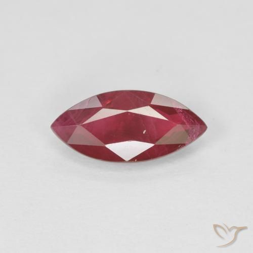 1.08ct 天然 深红色 红宝石, 榄尖形, VS-SI