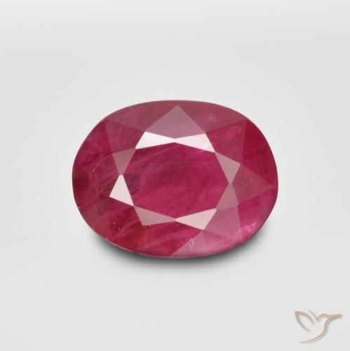 1.22ct 天然 深红色 红宝石, 椭圆形, SI