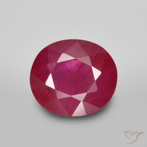 1.36ct 天然 中红 红宝石, 椭圆形, VS-SI