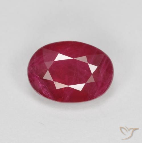 1.12ct 天然 深红色 红宝石, 椭圆形, SI