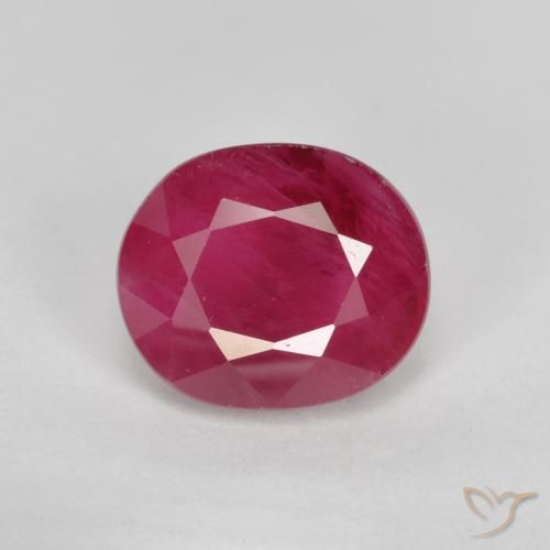 1.22ct 天然 中红 红宝石, 椭圆形, SI