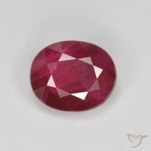 1.10ct 天然 深红色 红宝石, 椭圆形, SI