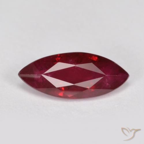 1.15ct 天然 深红色 红宝石, 榄尖形, SI