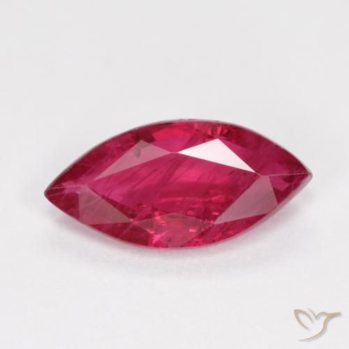 1.08ct 天然 深红色 红宝石, 榄尖形, SI