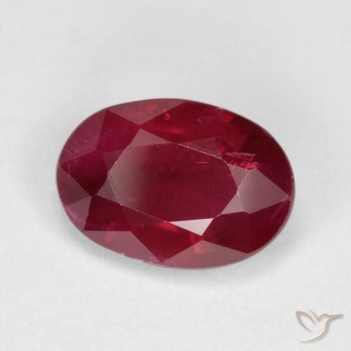 1.04ct 天然 深红色 红宝石, 椭圆形, SI