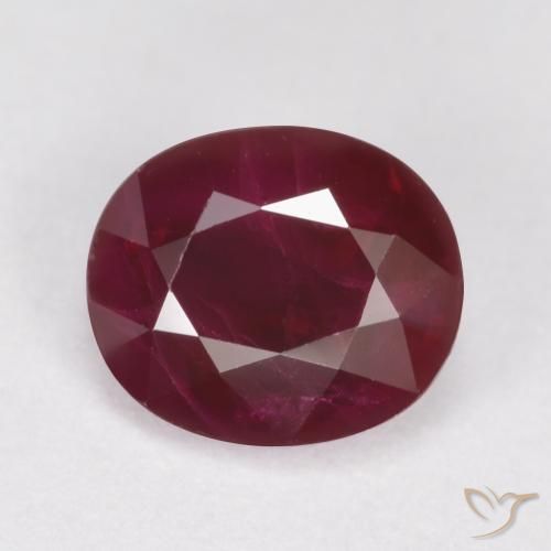 1.09ct 天然 酒红色 红宝石, 椭圆形, SI