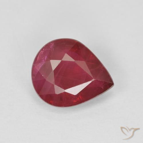 1.37ct 天然 果酱红 红宝石, 梨形, SI