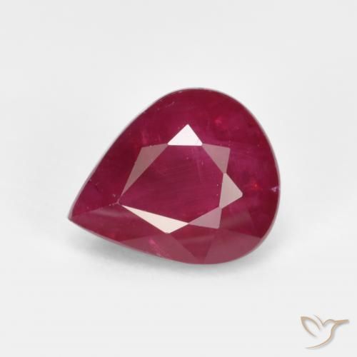 1.28ct 天然 中红 红宝石, 梨形, VS-SI