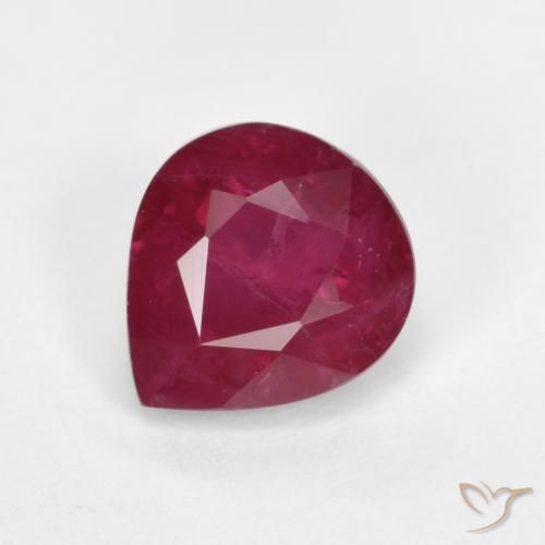 1.24ct 天然 中红 红宝石, 梨形, SI