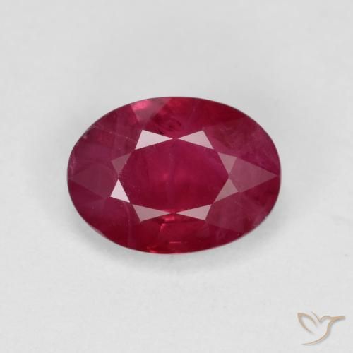 1.04ct 天然 Medium Dark-Red 红宝石, 椭圆形, VS-SI