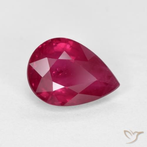 1.01ct 天然 中深红色 红宝石, 梨形, VS-SI