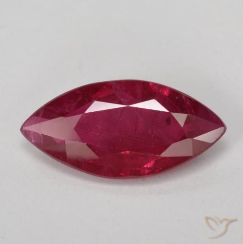 1.00ct 天然 血红 红宝石, 榄尖形, VS-SI