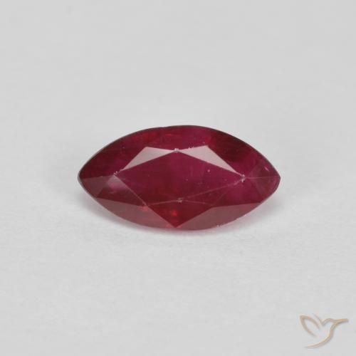 0.94ct 天然 深红色 红宝石, 榄尖形, VS-SI
