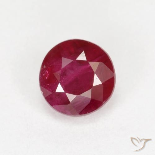 0.49ct 天然 暗红色 红宝石, 圆形的, SI