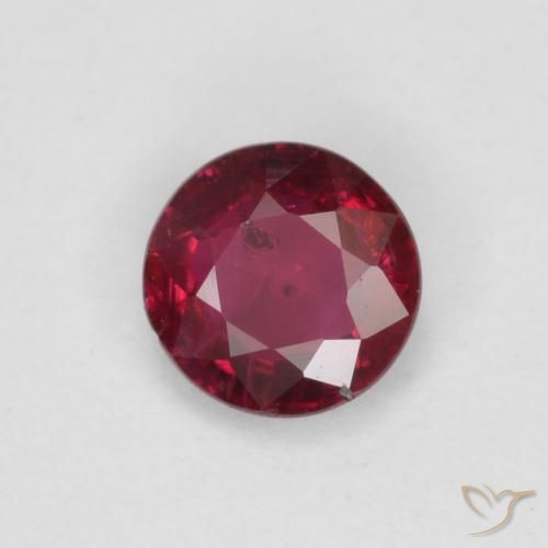 0.29ct 天然 深红色 红宝石, 圆形的, SI