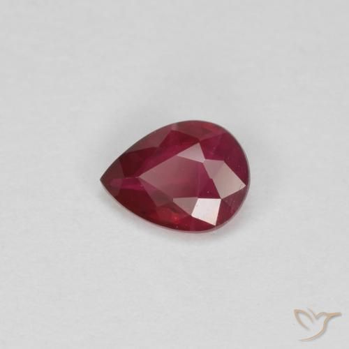 0.30ct 天然 深红色 红宝石, 梨形, VS-SI