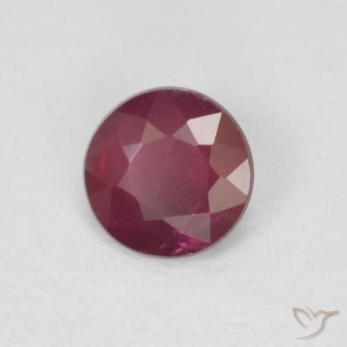 0.25ct 天然 暗红色 红宝石, 圆形的, VS