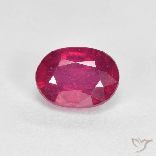 1.36ct 天然 中深红色 红宝石, 椭圆形, VS