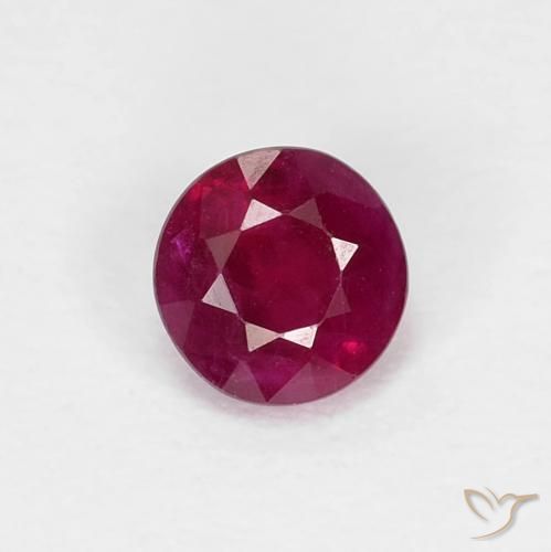 0.36ct 天然 深红色 红宝石, 圆形的, SI