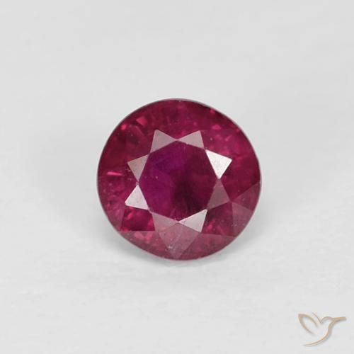 0.36ct 天然 深酒红色 红宝石, 圆形的, VS-SI