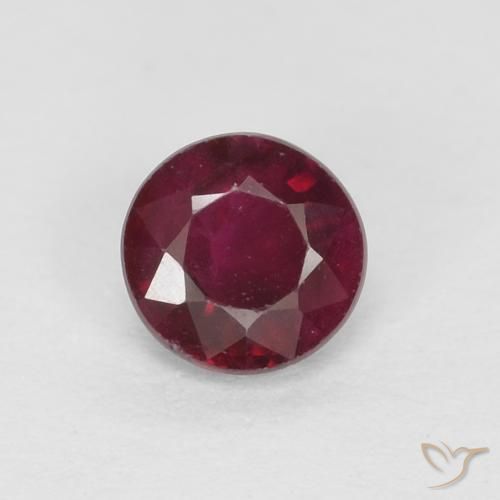 0.34ct 天然 酒红色 红宝石, 圆形的, VS