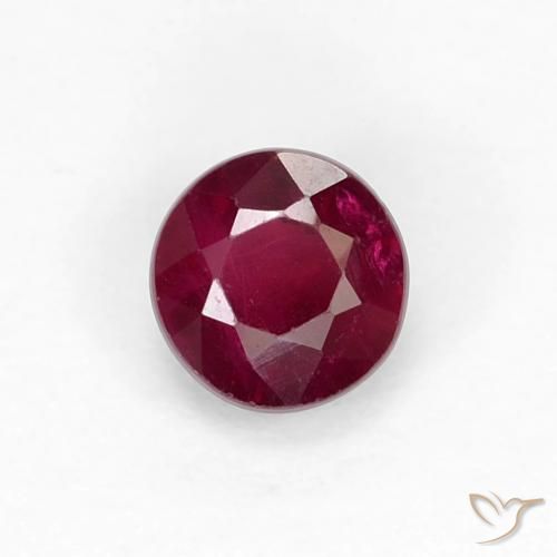 0.42ct 天然 深红色 红宝石, 圆形的, VS-SI