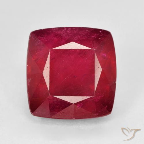 7.12ct 天然 暗红色 红宝石, 软垫, VS